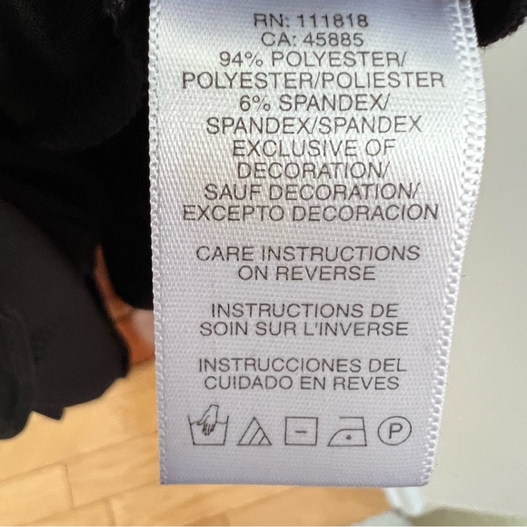 MICHAEL Michael Kors Black V-Neck Sleeveless Handkerchief-Hem Dress Size Large - Picture 8 of 8